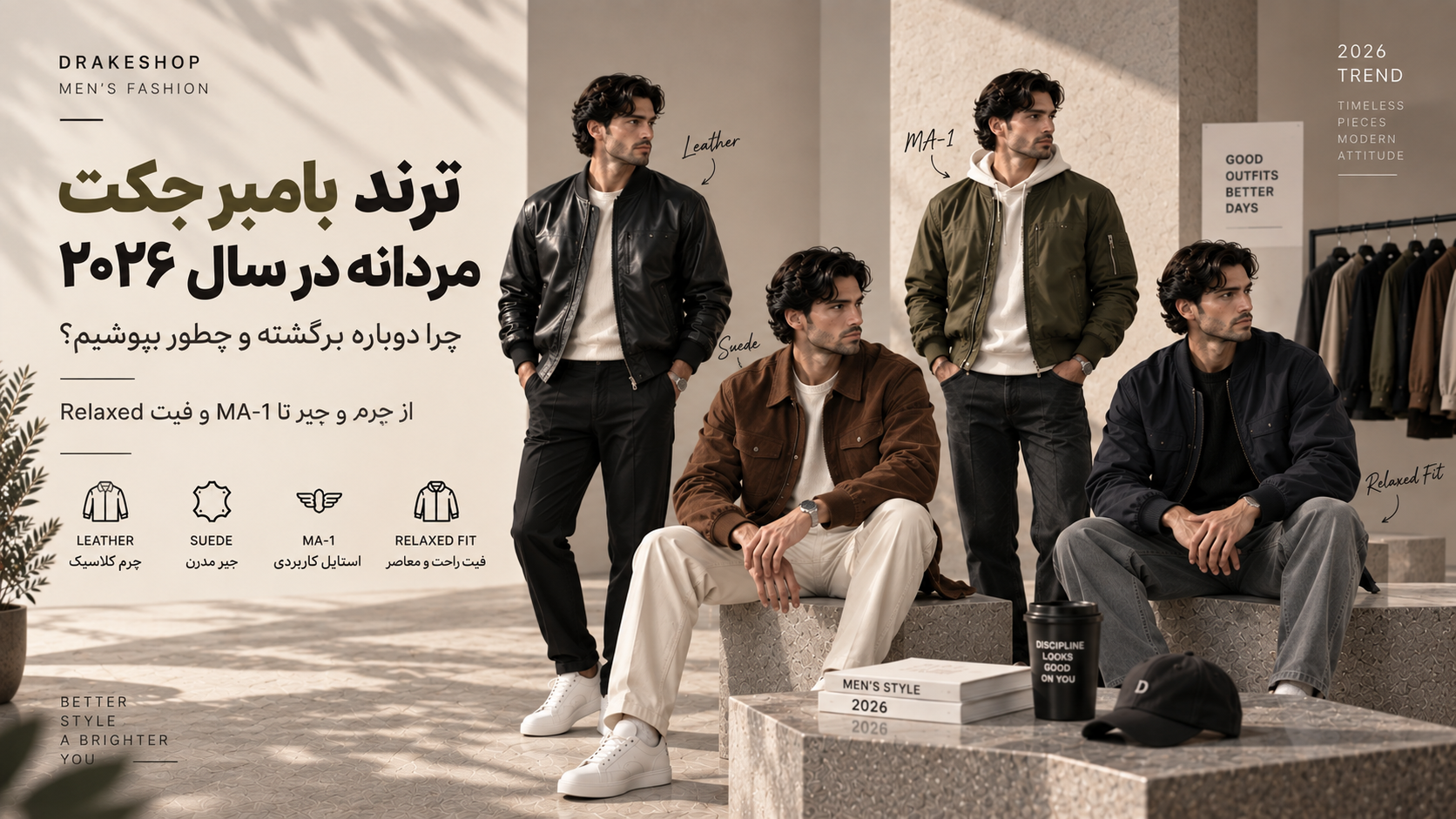 ترند بامبر جکت مردانه در سال ۲۰۲۶ | چرا دوباره برگشته و چطور بپوشیم؟